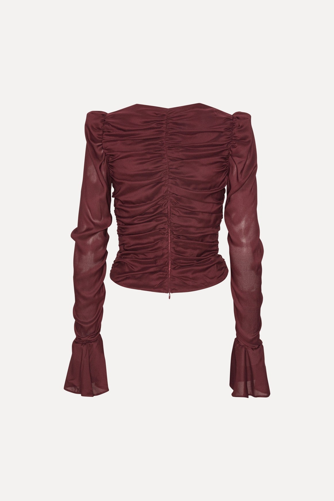 Chiffon Ruched Ls Top Zinfandel