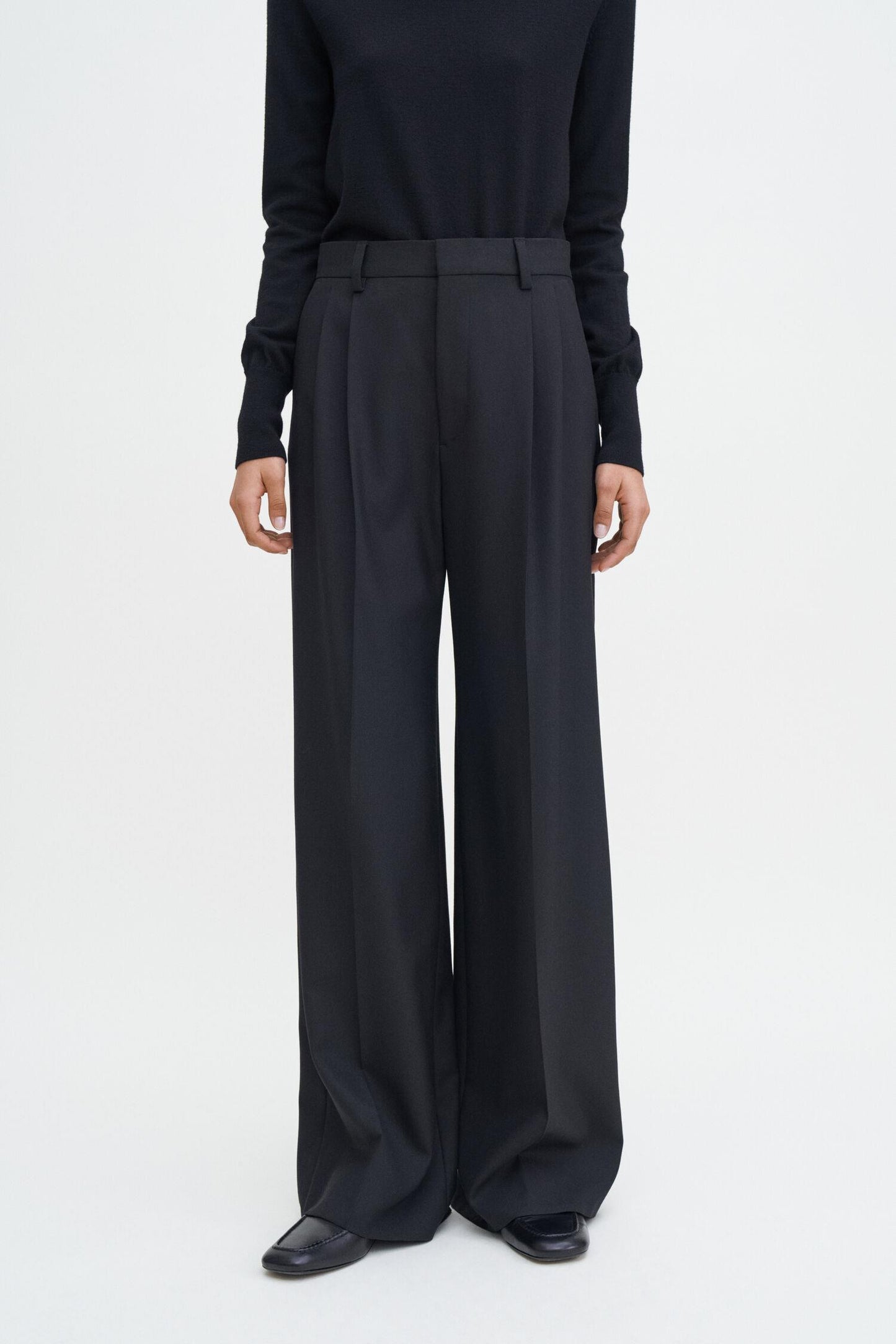 Darcey wool trousers Black