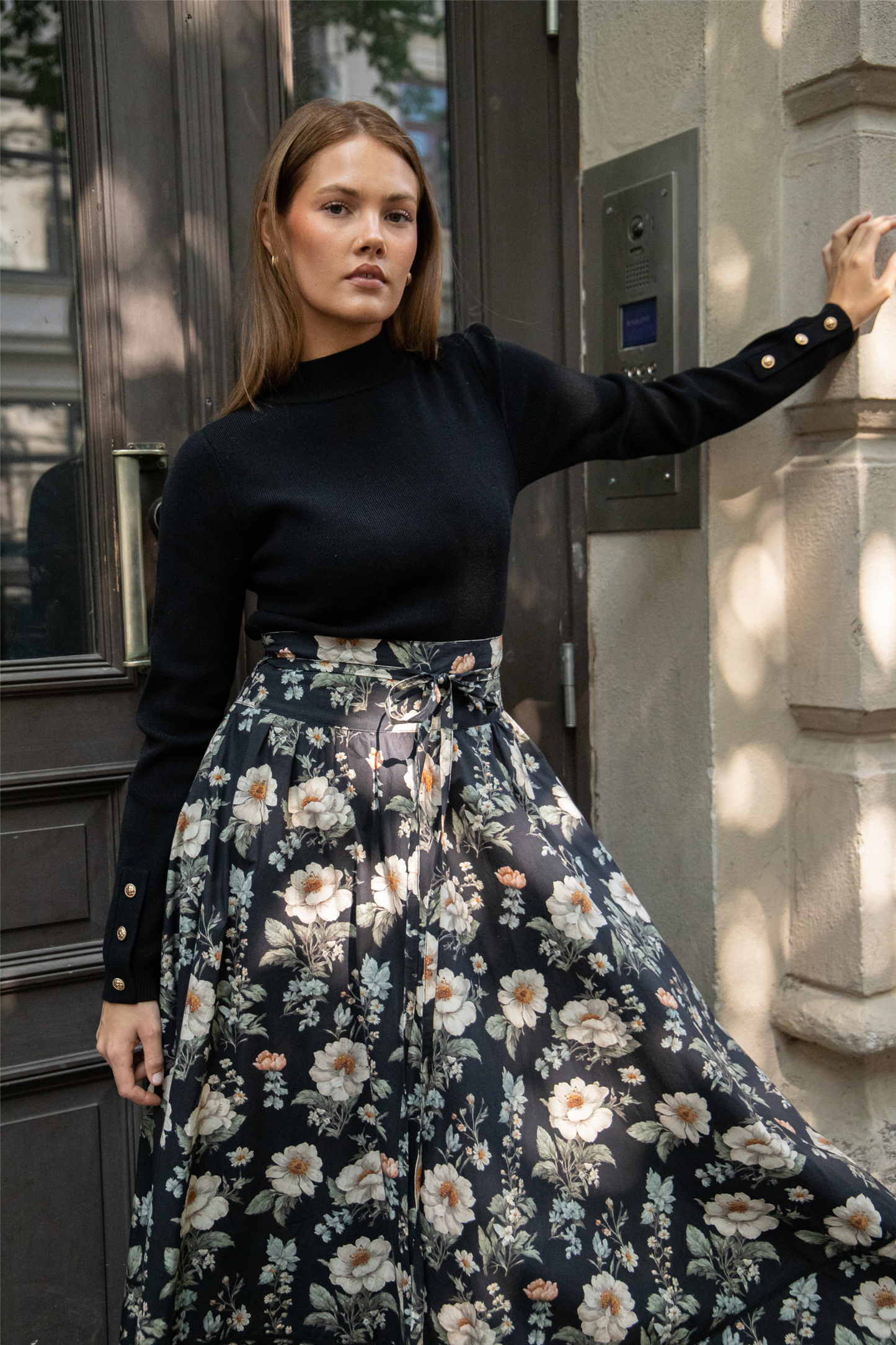 Astrid Skirt Antique Black Poplin