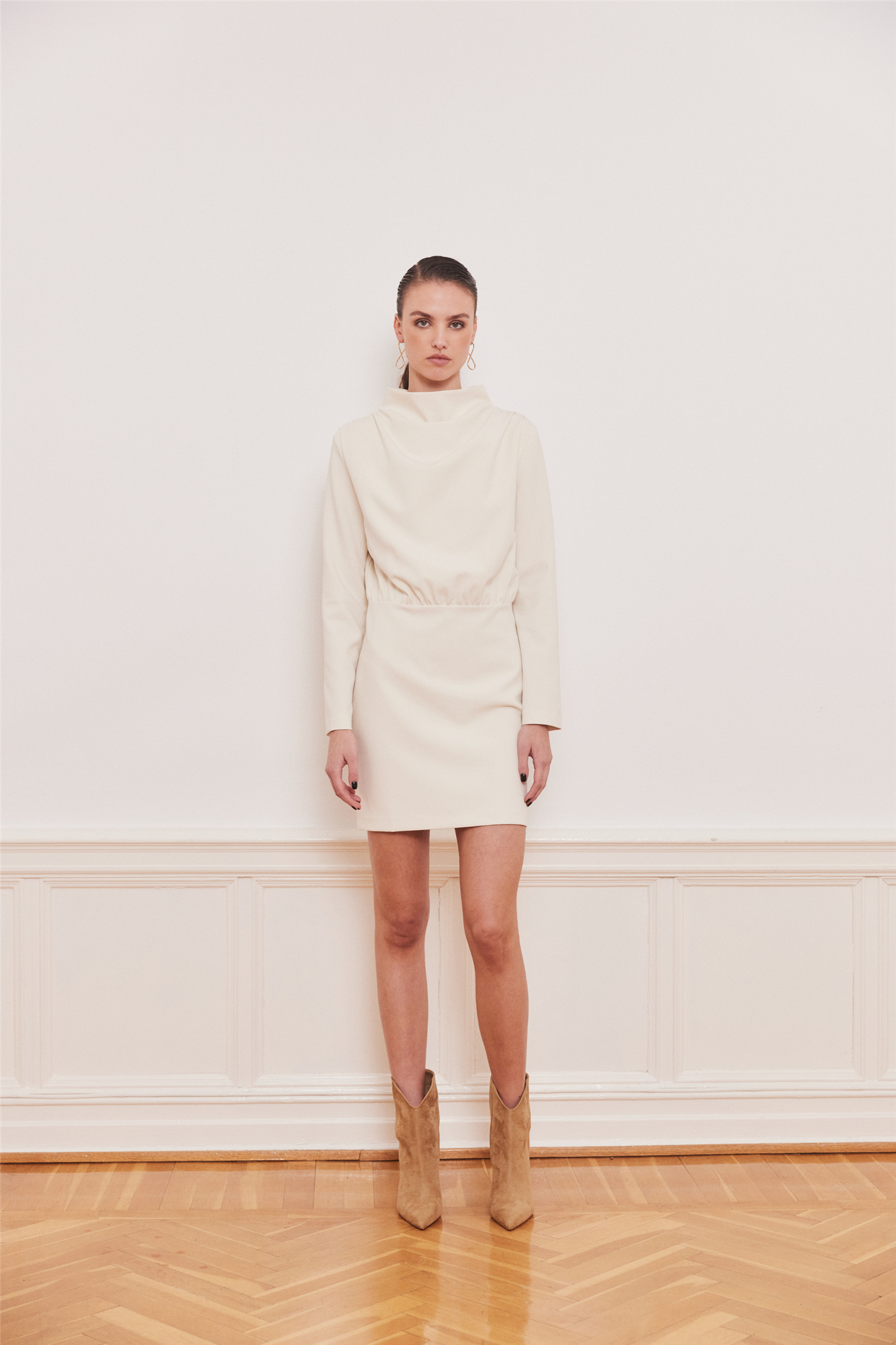 Beverly Short Dress Cream