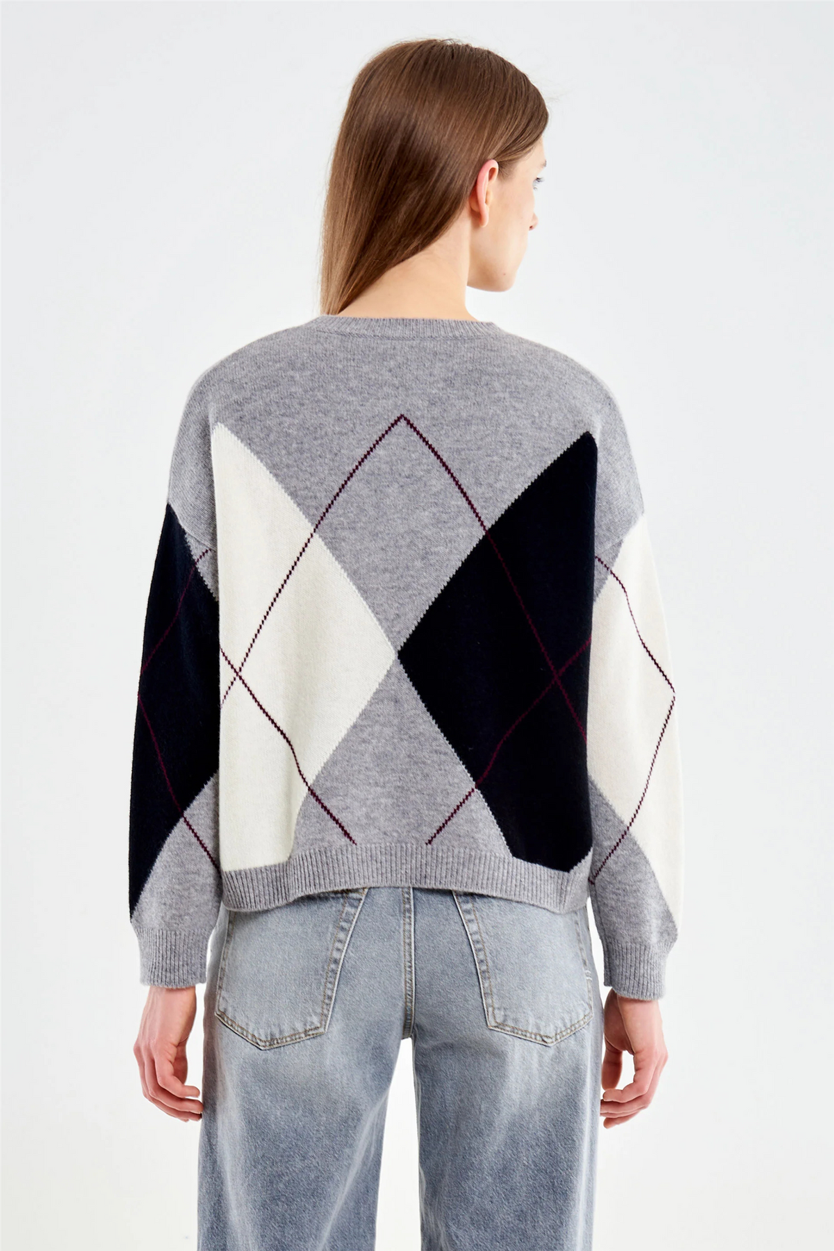 Argyle Sweater Grigio/Panna/Nero