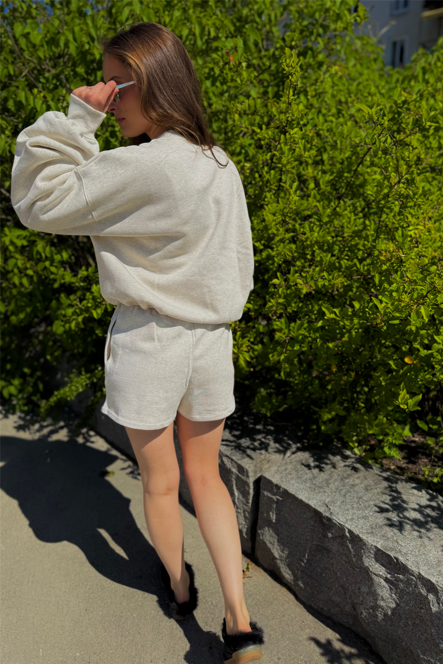 Heavy Sweat Shorts White Melange