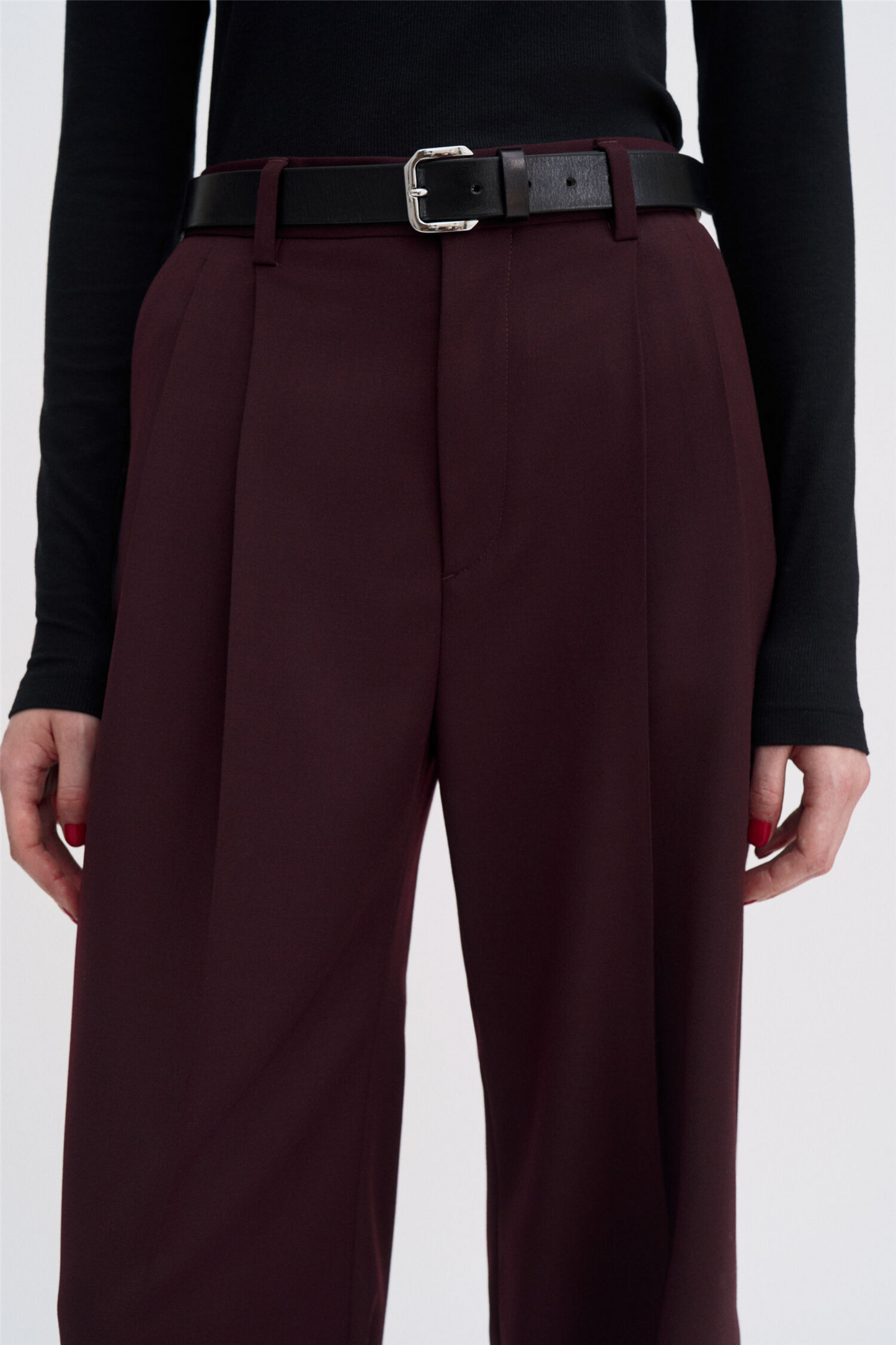 Darcey Wool Trousers Dark Burgundy
