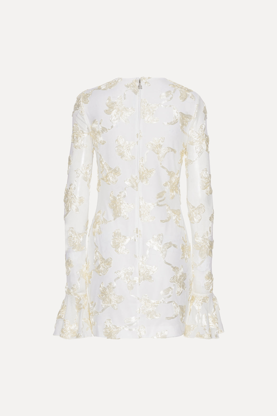 Flower Mesh Mini Dress Egret