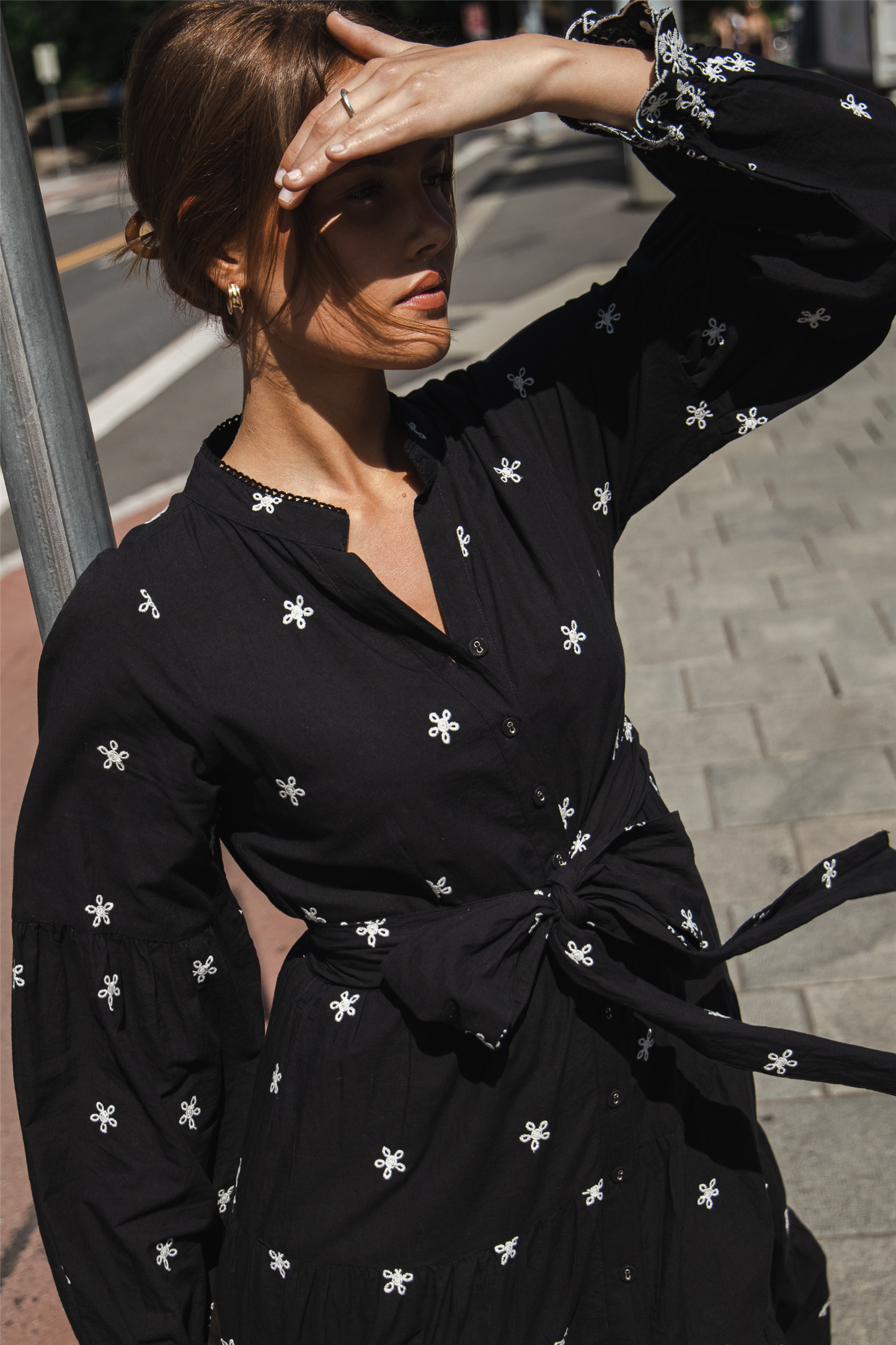 Gabriella Dress Noir Embroidery
