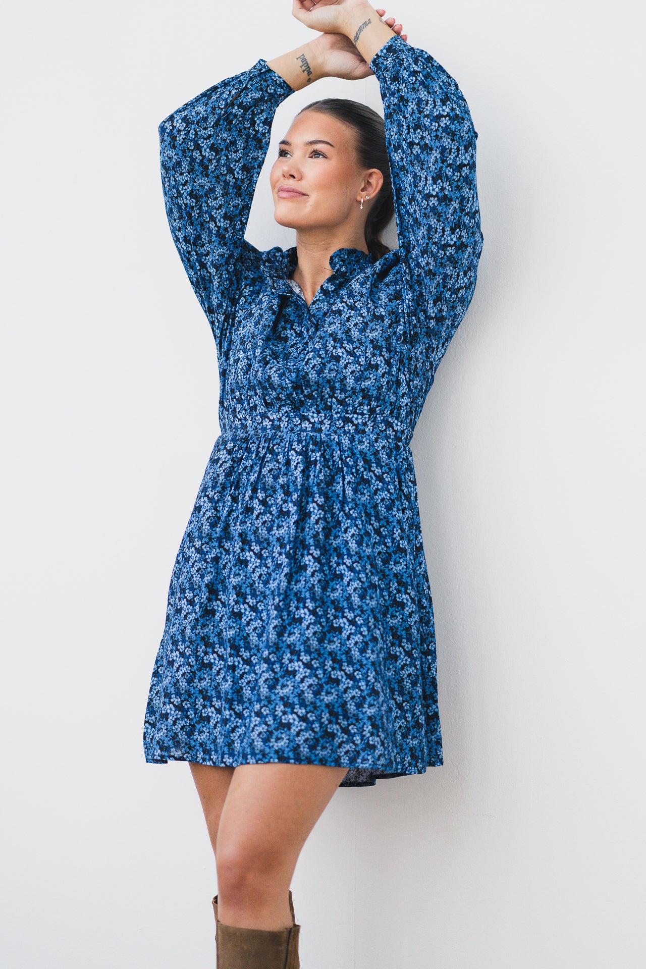 RAUSAstrid Dress AOP Blue Iolite Flw