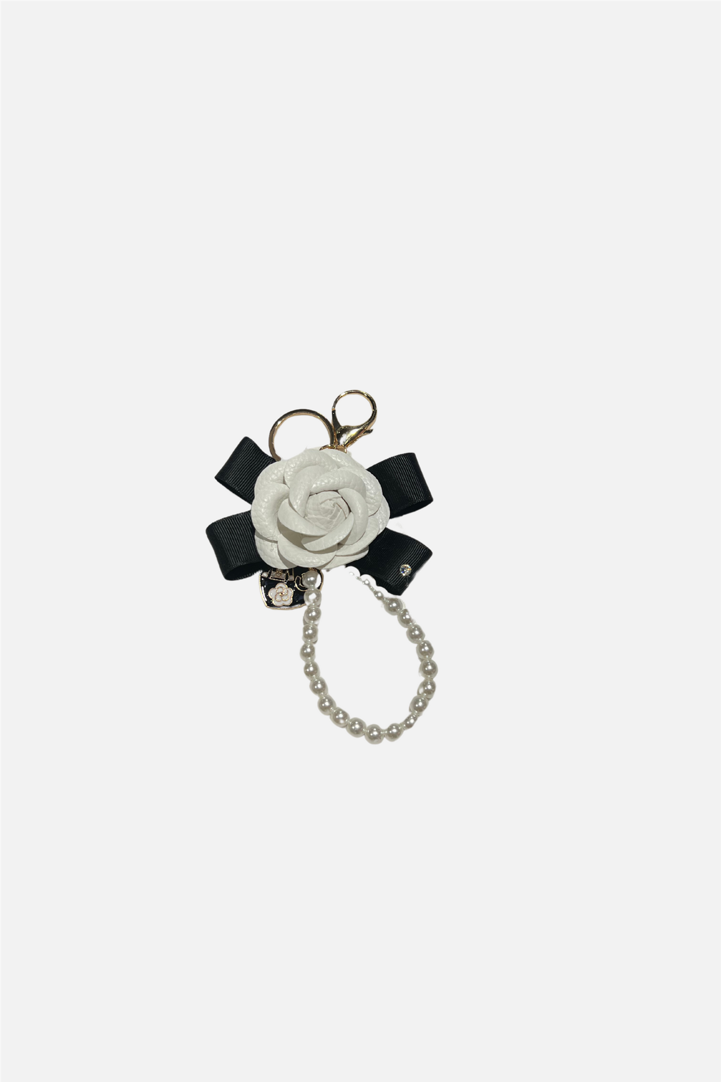 Flower Bag Charm White