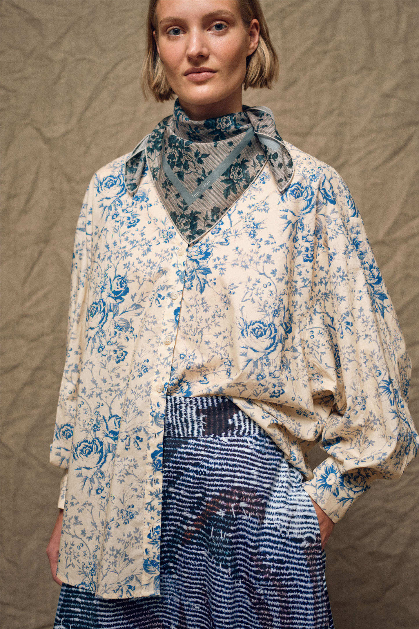 Light Blue Stripe Scarf Blue