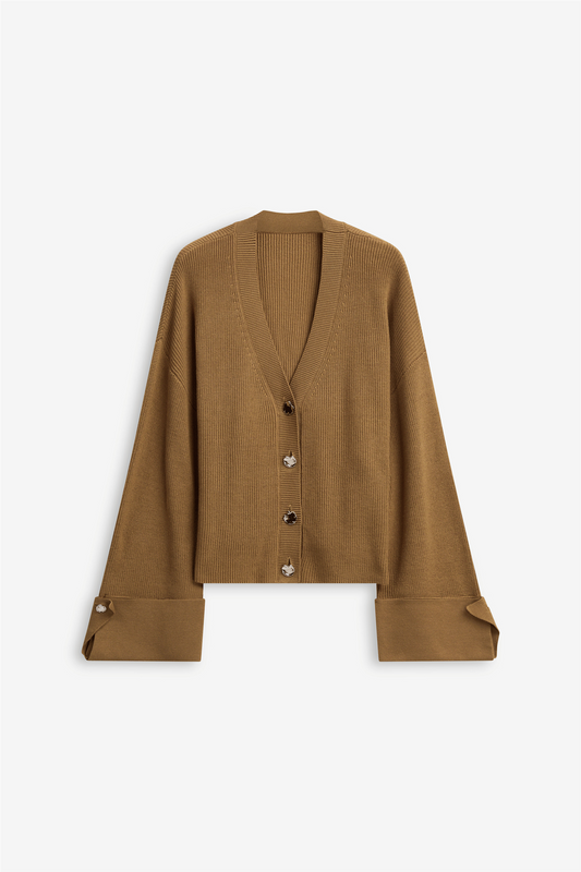 Atarti Rib Cardigan Camel
