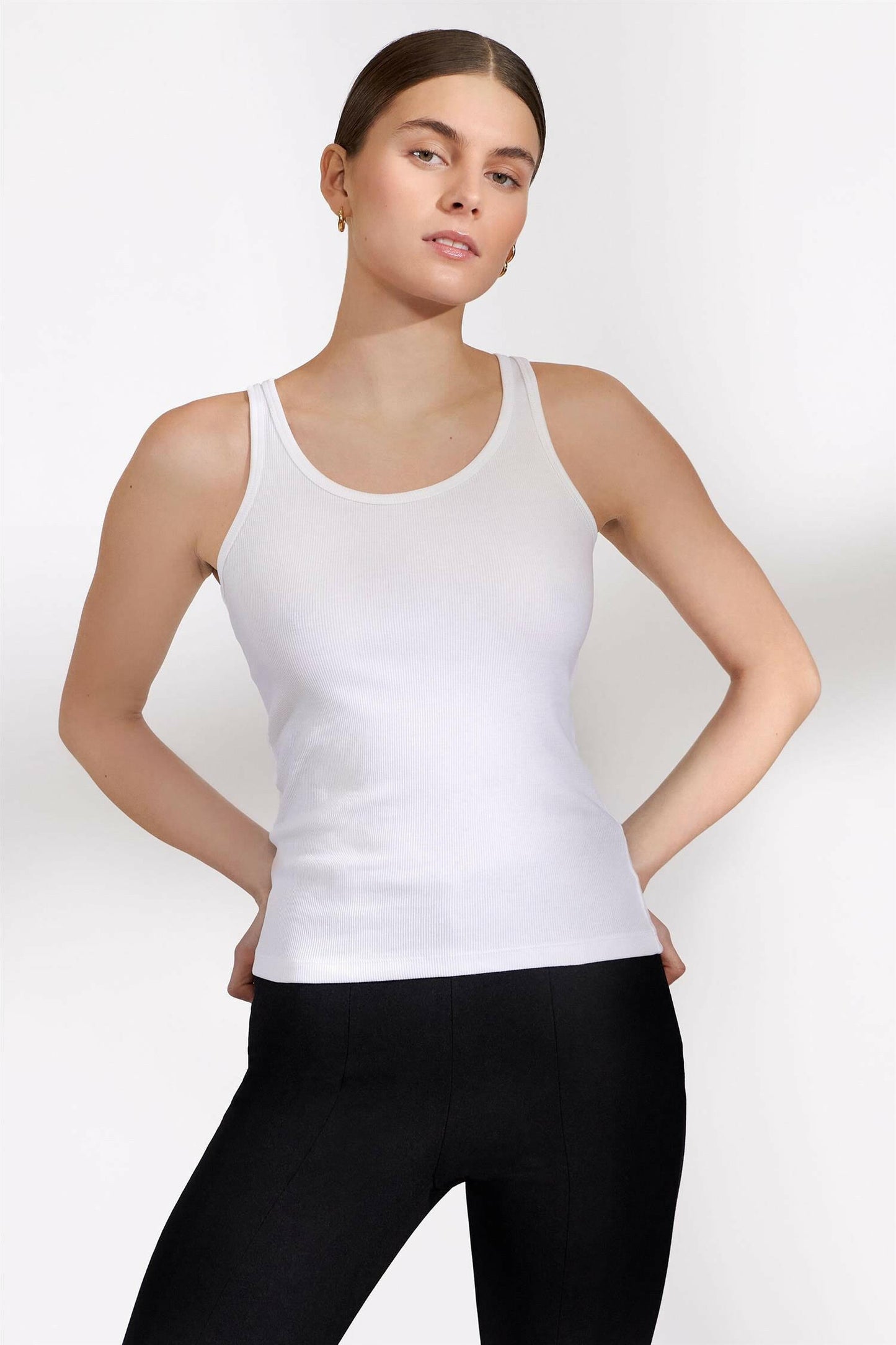 Tank Ribbed White.