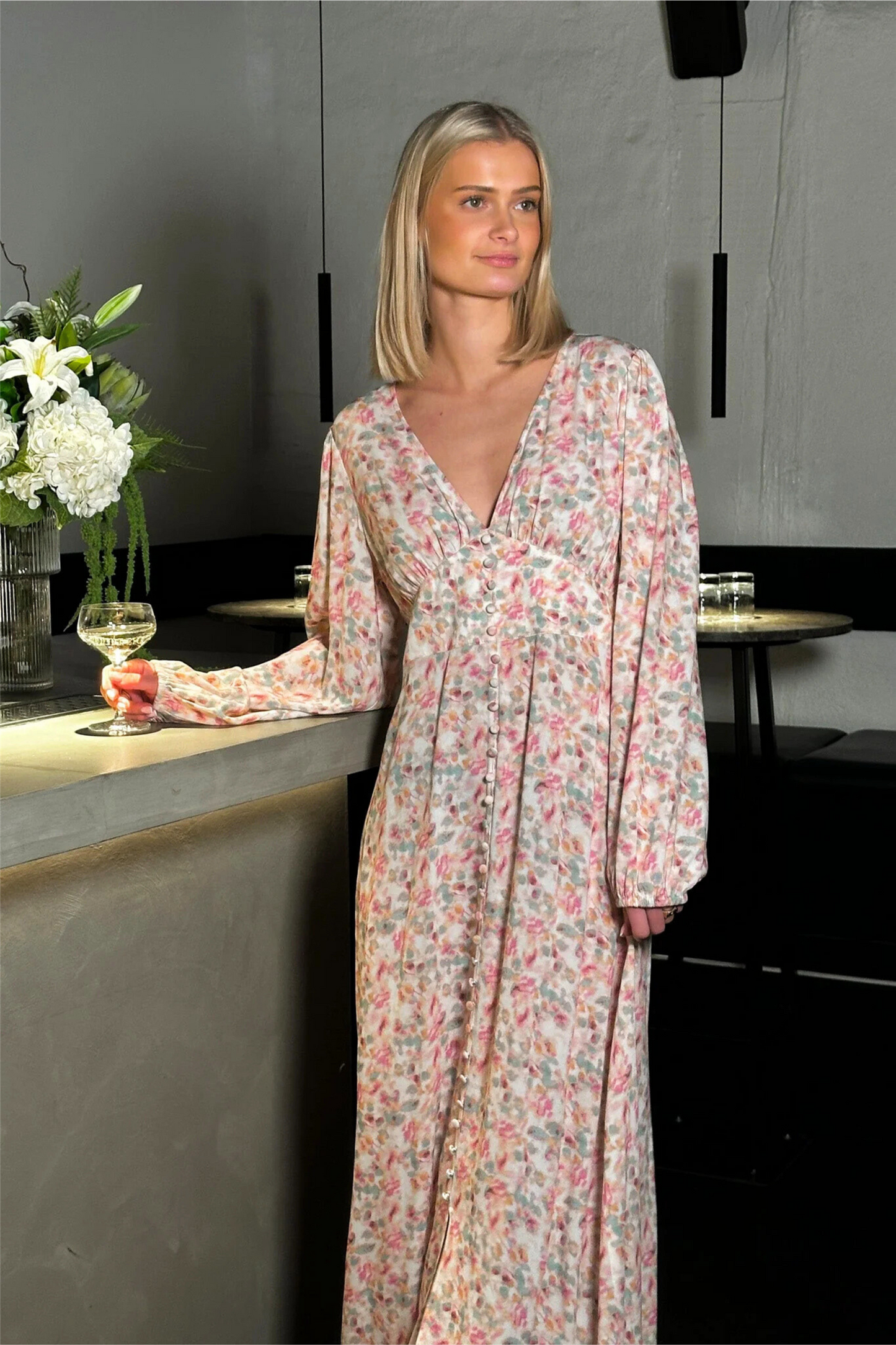 Lilith Maxi Dress Cinthia Pink Print