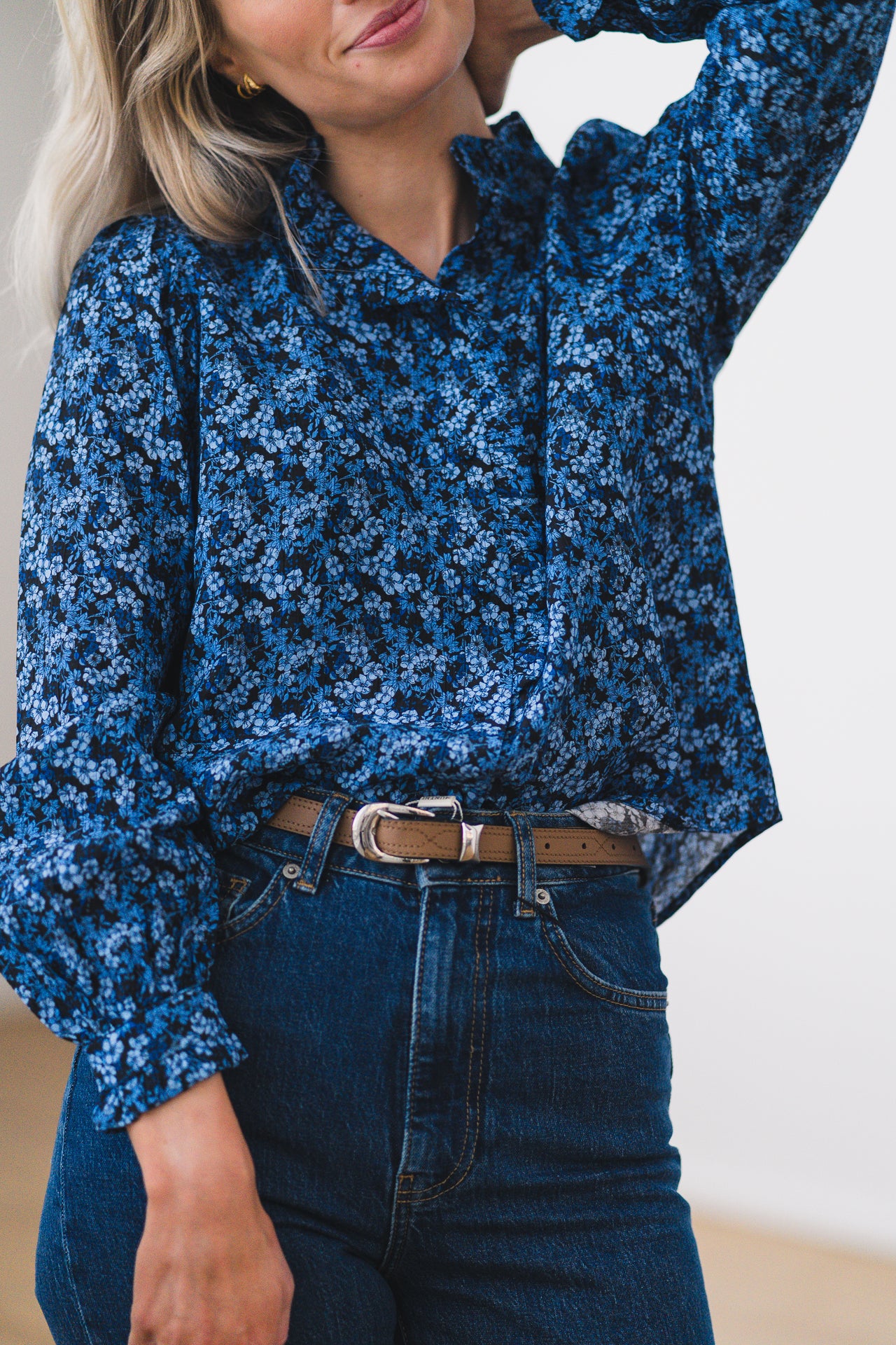 RAUSAstrid Shirt AOP Blue Iolite Flw