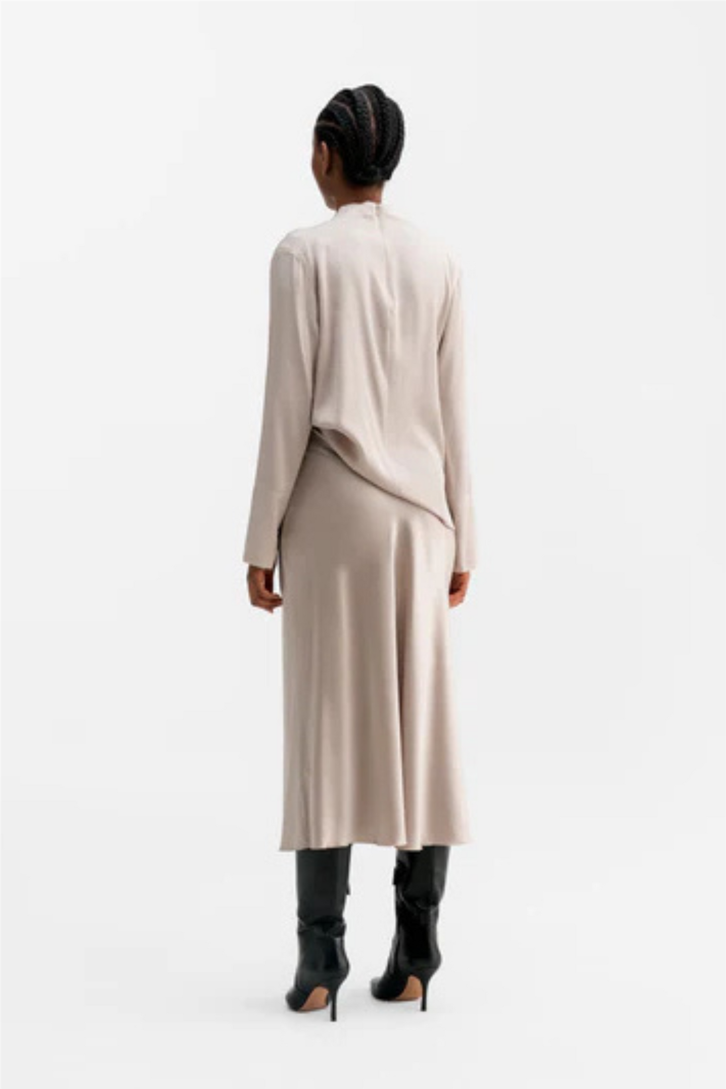 Ayumi silk blouse Greige