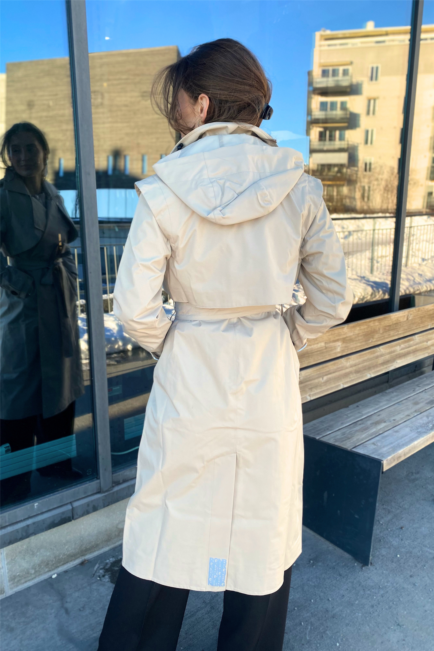 Regndråpe Trench Coat Sand