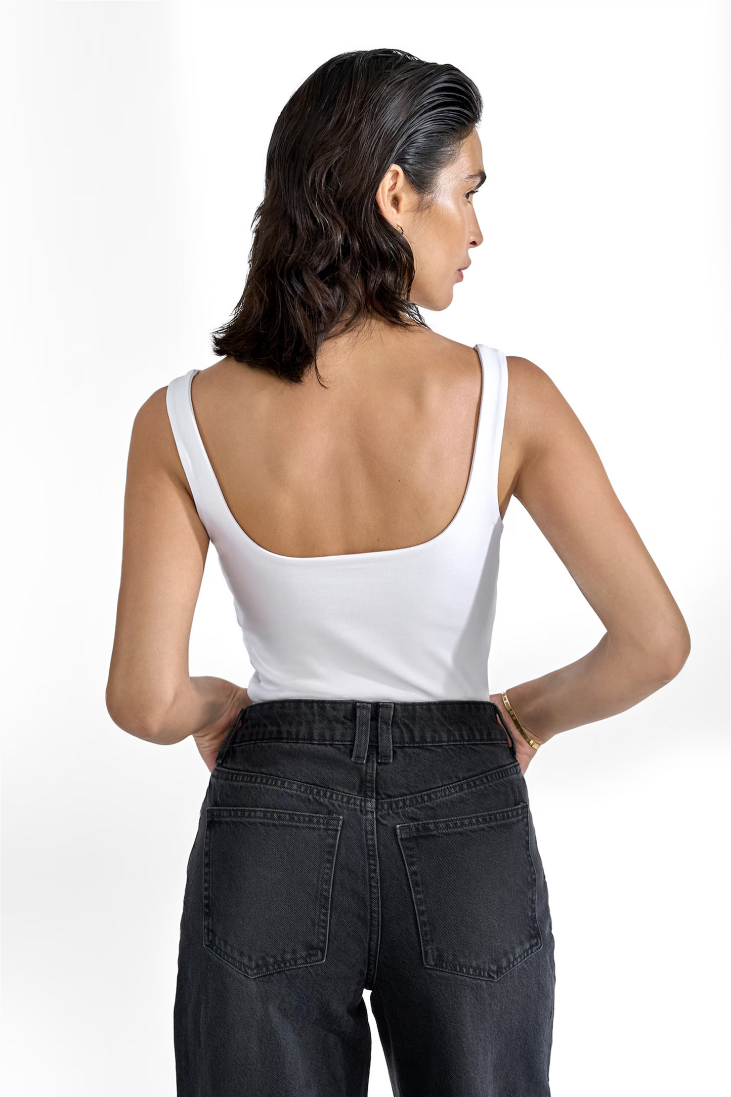 Tank Scoop back White
