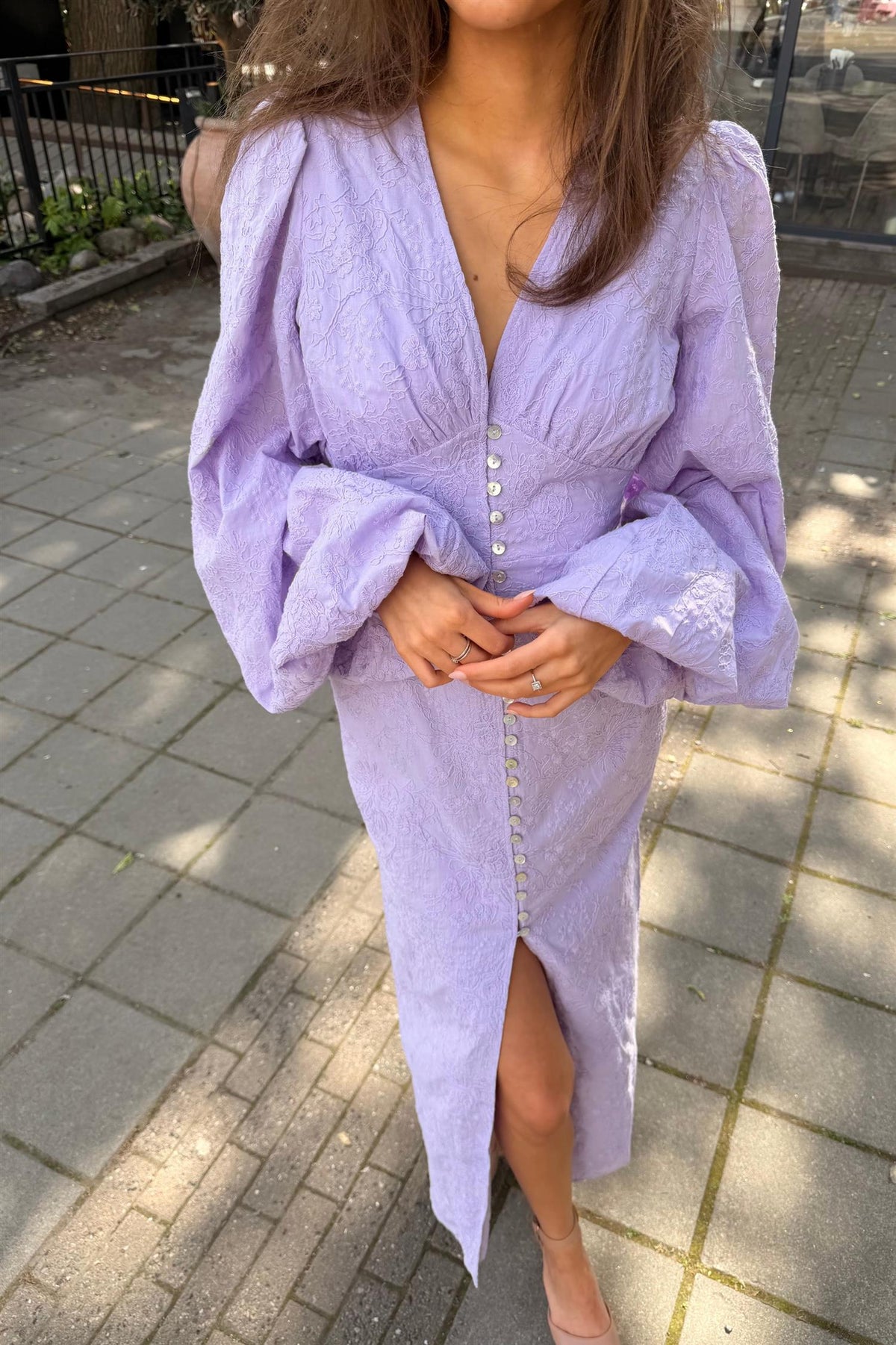 Positano Dress Lilac Embroidery