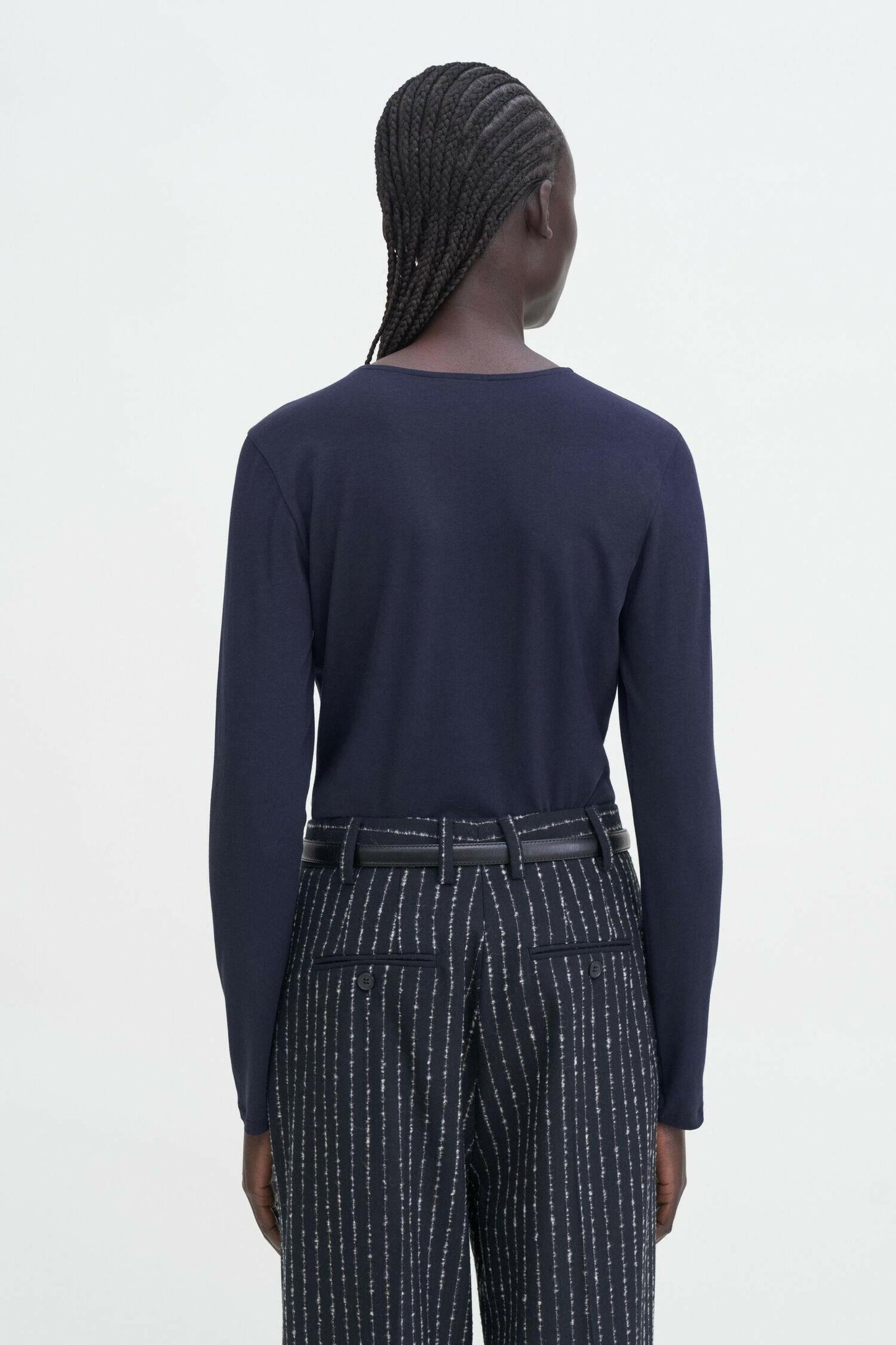 Cotton Stretch Long Sleeve Navy