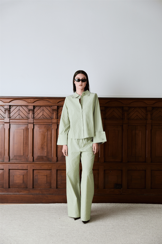 Atari Shirt Sage Stripe