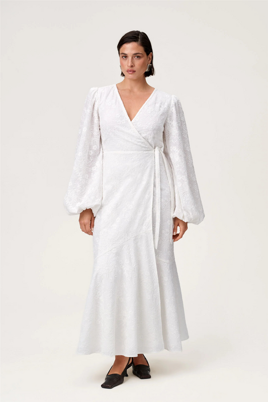Portofino Maxi Dress White Embroidery