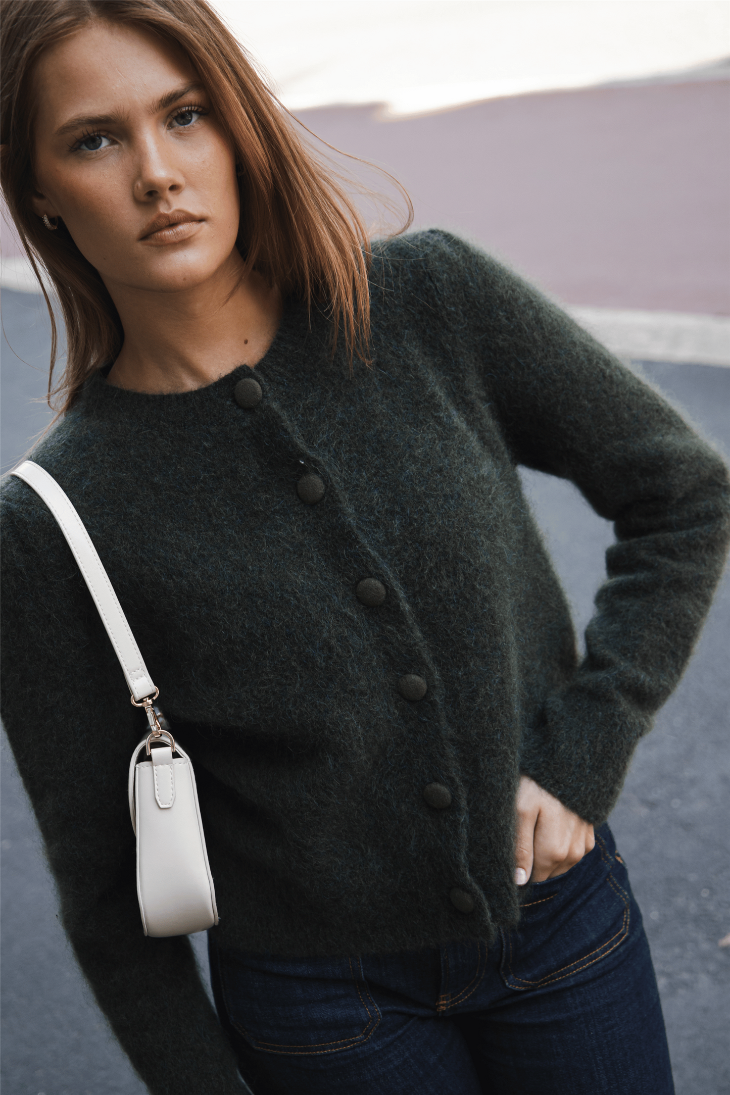 Ulla Mohair Cardigan Harvest Green