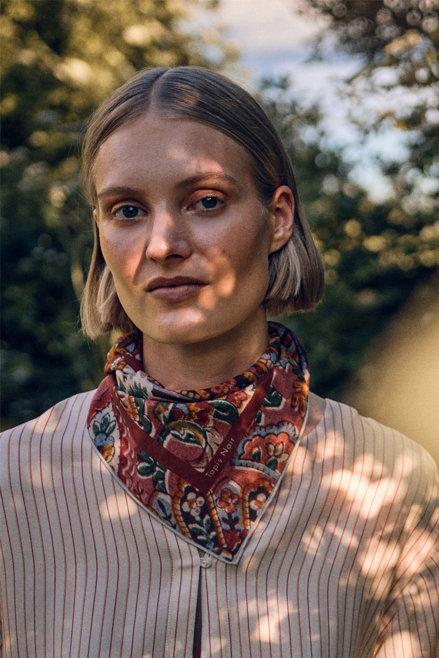 Light Pink Paisley Scarf Red