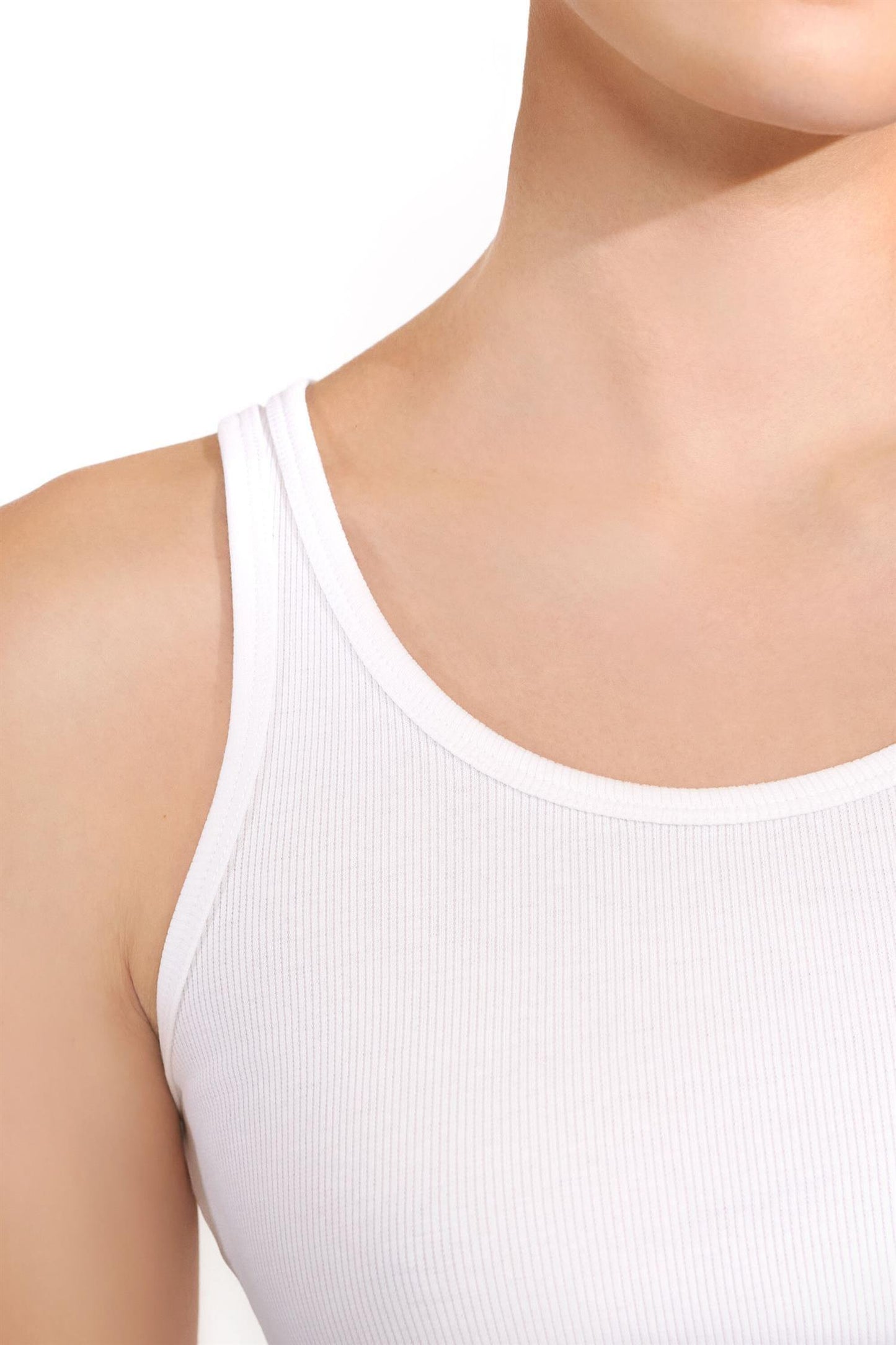 Tank Ribbed White.