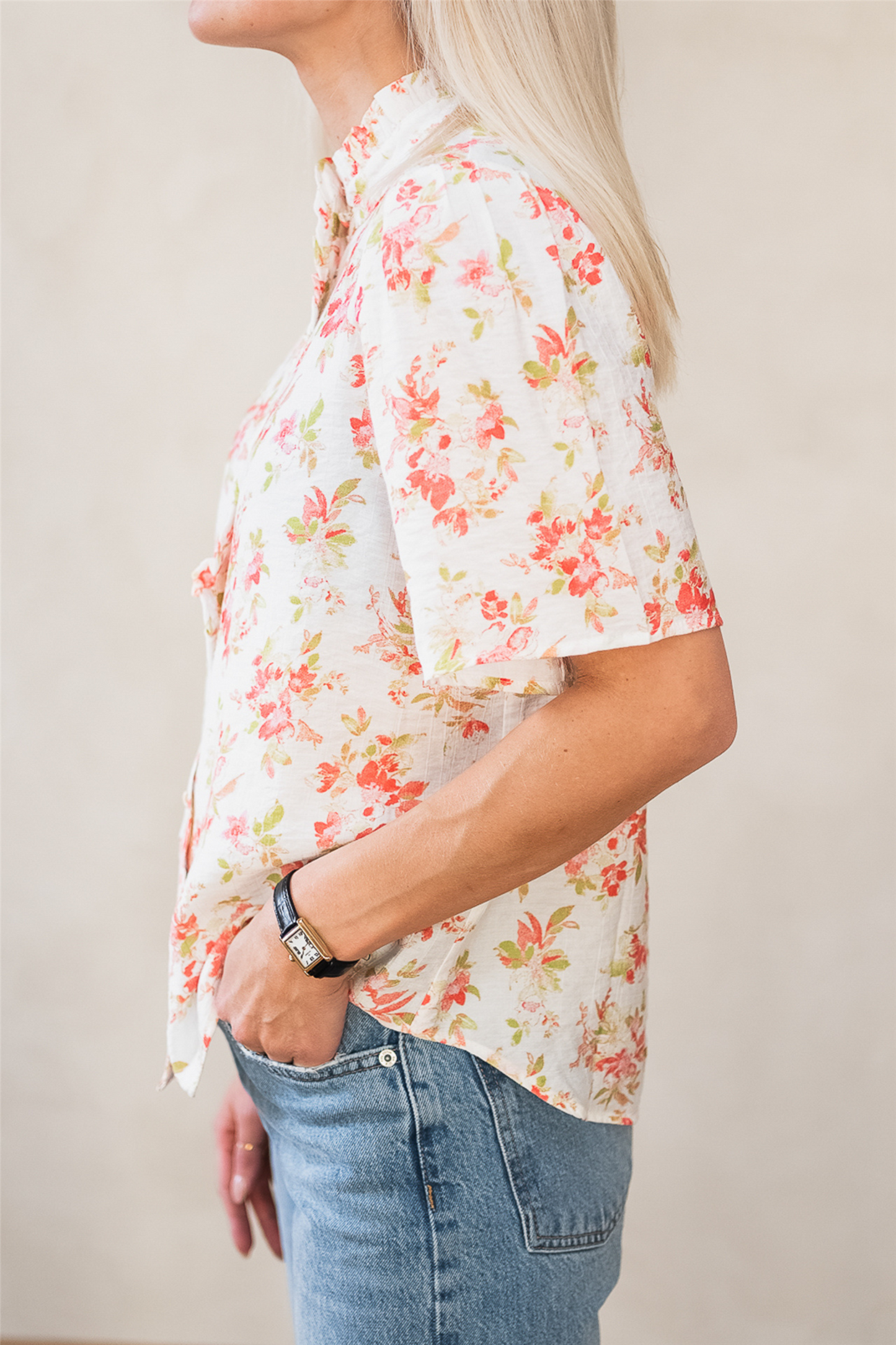 RAUSAstrid 2/4 Shirt AOP Cry Rose Flower