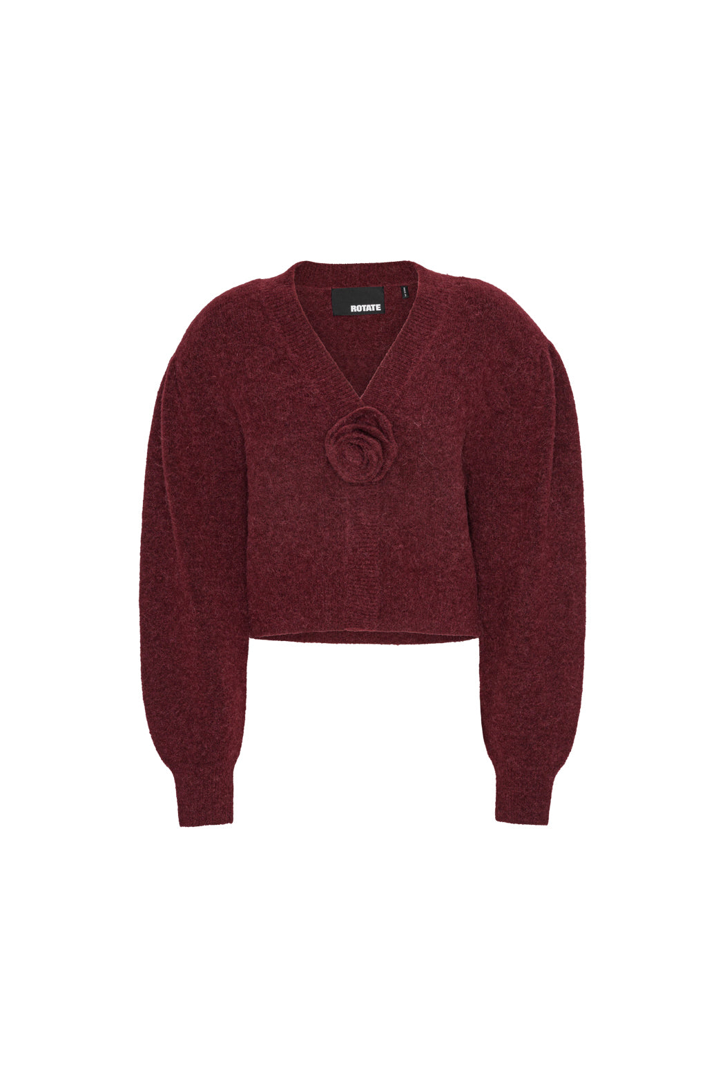 Knit Puffsleeve Cardigan Zinfandel
