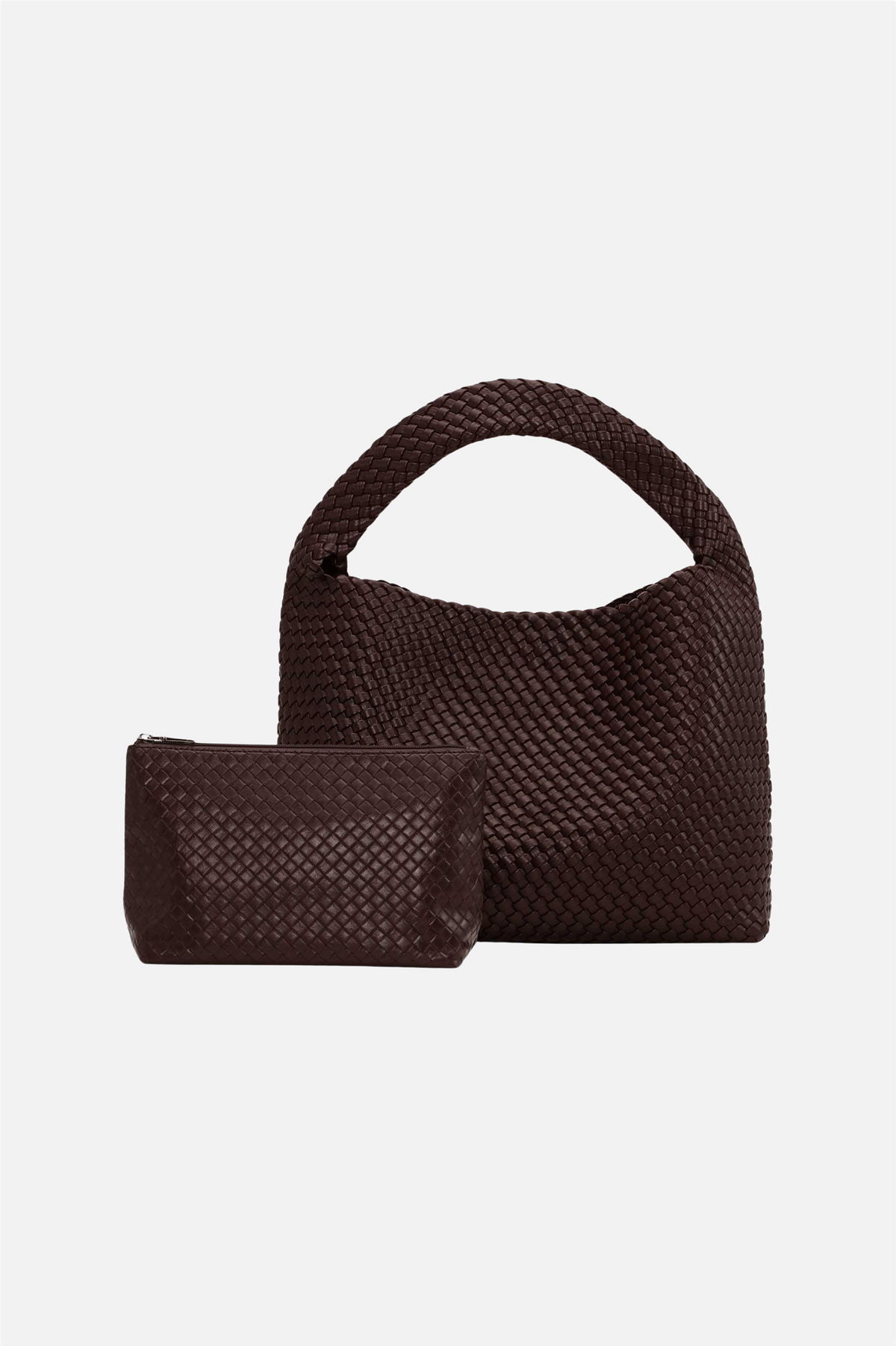 Woven Daily Shopper + Pouch Brown