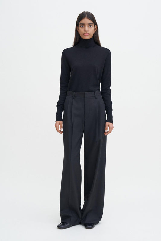 Darcey wool trousers Black