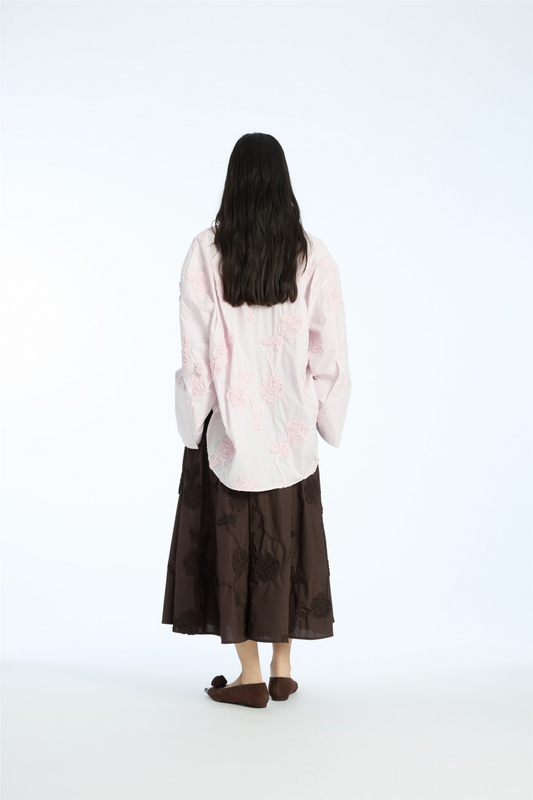 Flower Oversized Shirt Orchid Ice