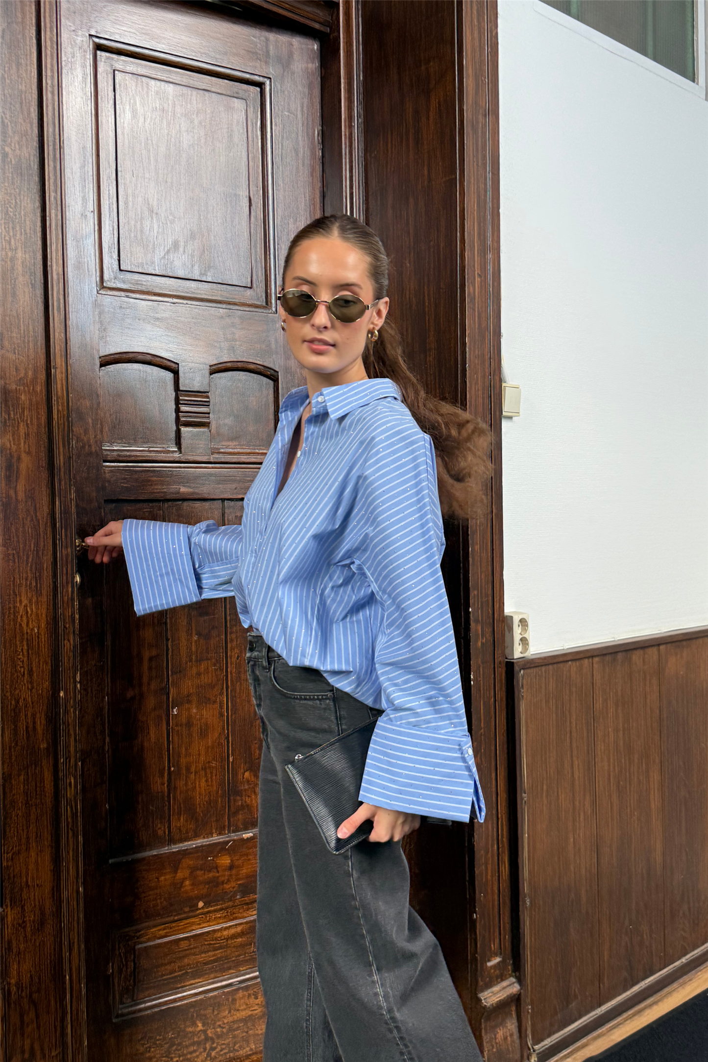 ATARI EMBELLISH SHIRT Blue Stripe