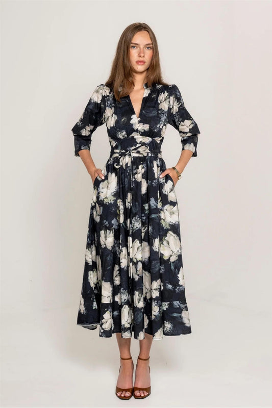 Maria Dress Blue Garden