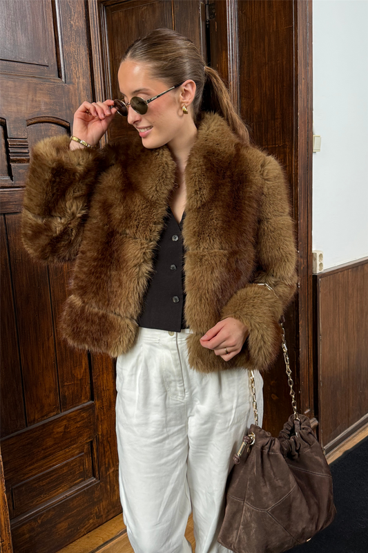 Posh Short Coat Dk Brown