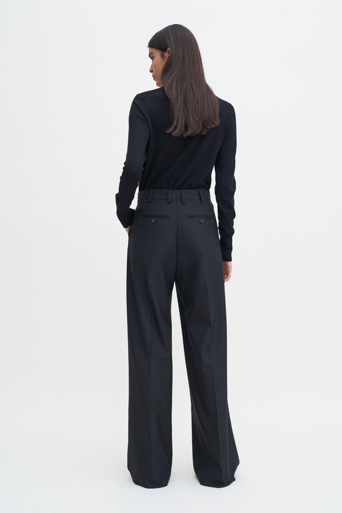 Darcey wool trousers Black