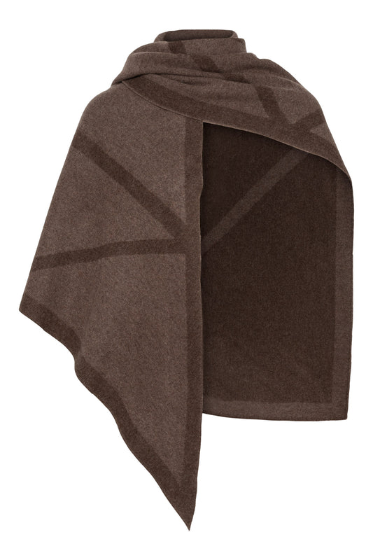 Triangle scarf, merino Tobacco / Cacao