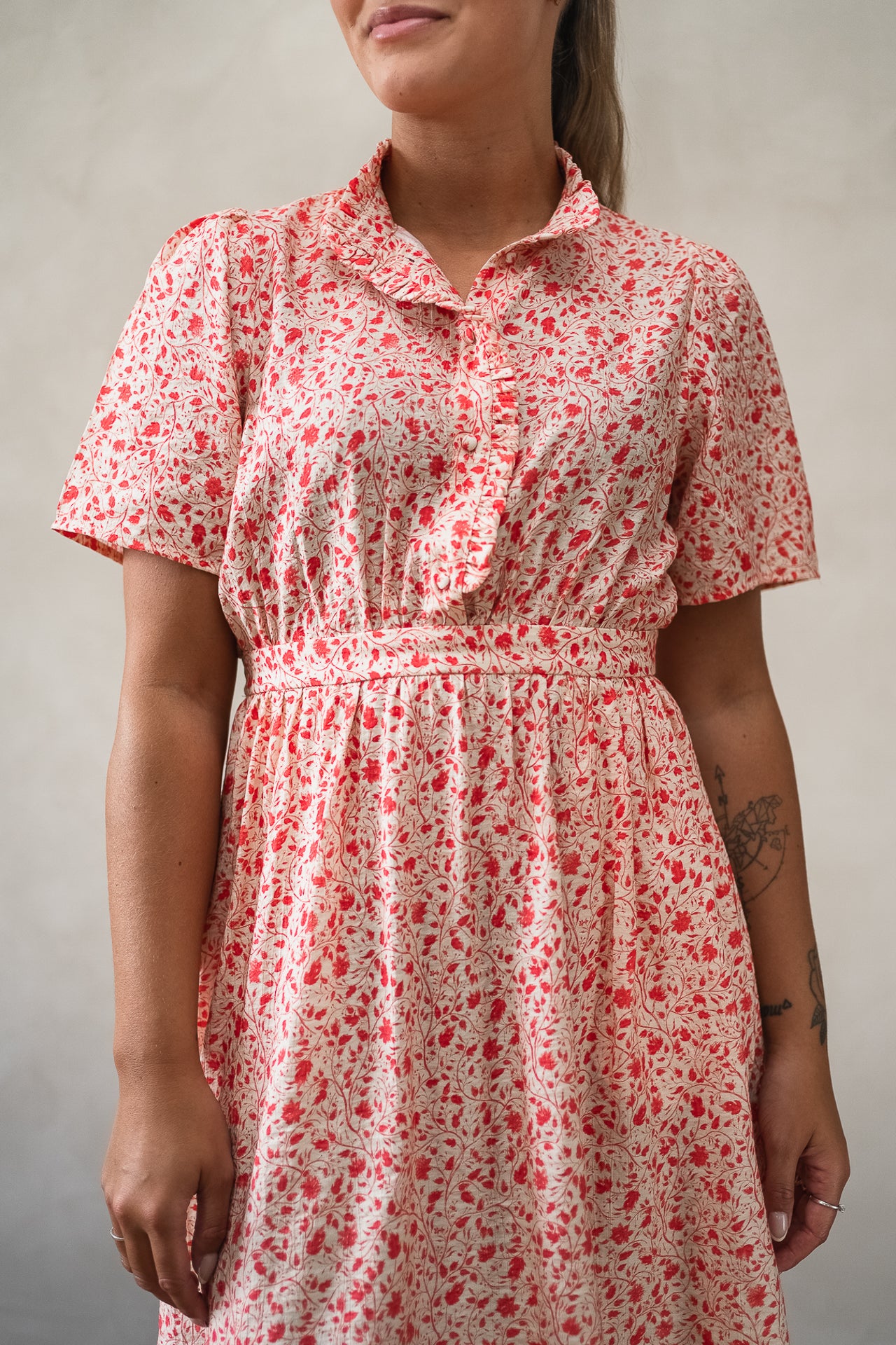 RAUSAstrid 2/4 Dress AOP Cayenne Flower