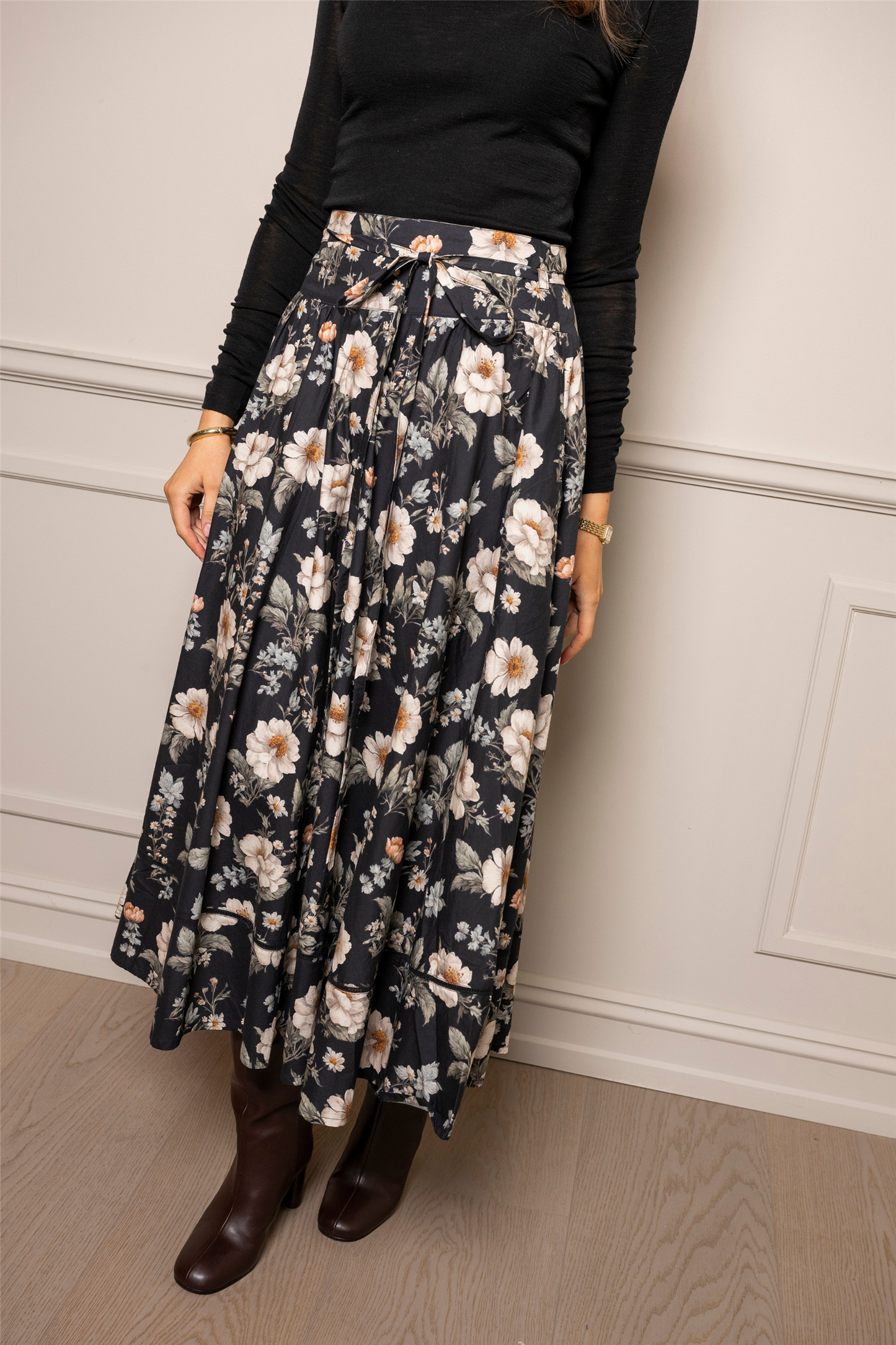 Astrid Skirt Antique Black Poplin