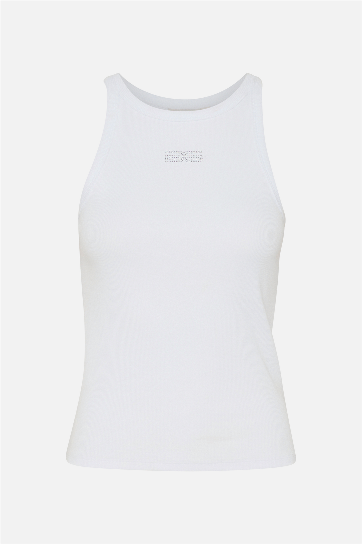 GZdrew rhinestone logo tank Bright White
