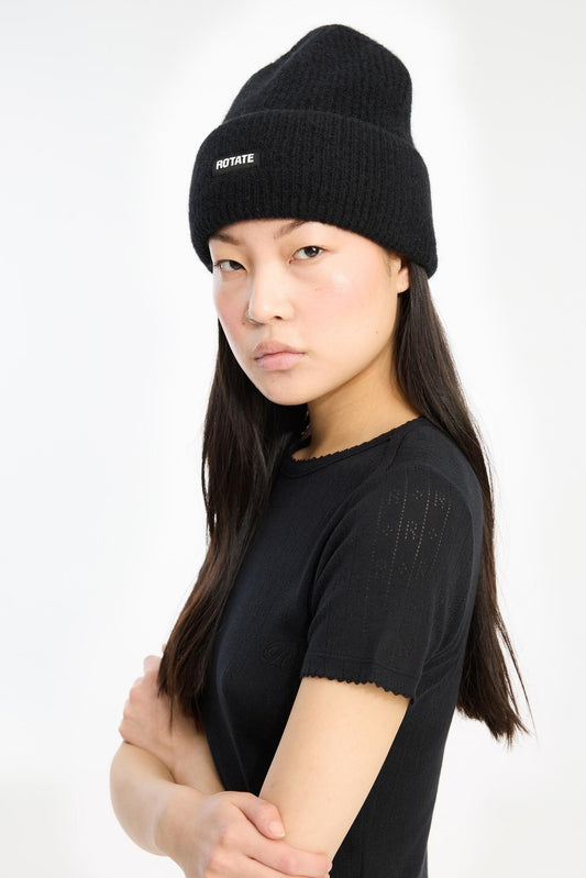 Rib Knit Beanie Black