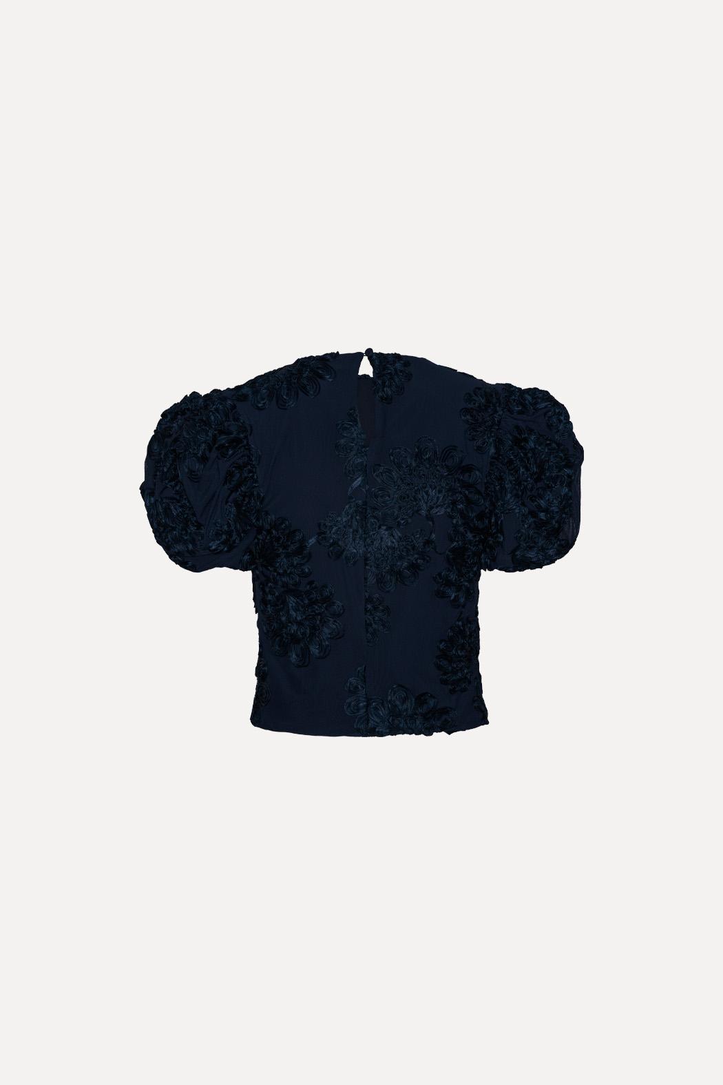 3D Mesh Sleeveless Top Navy Blazer