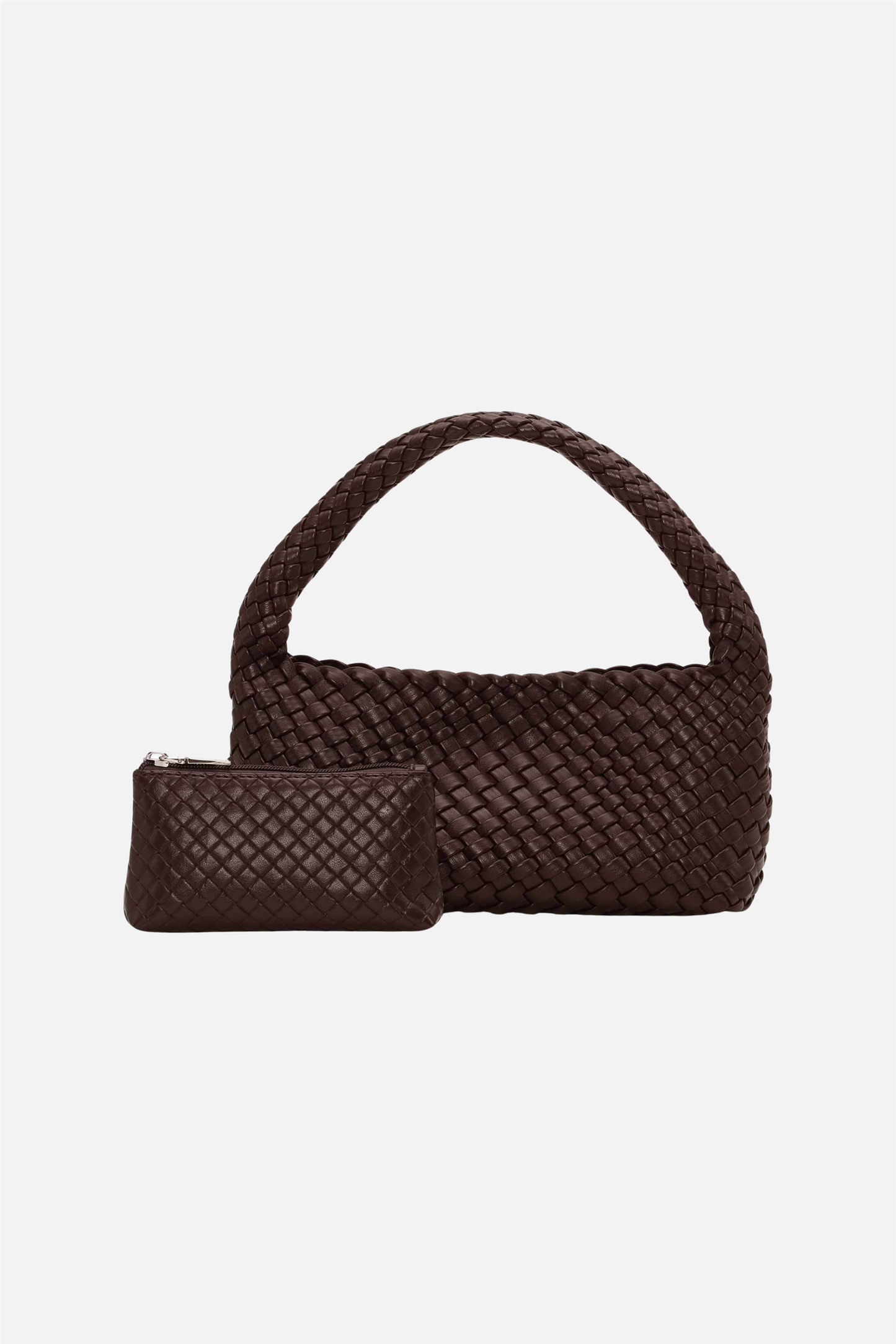 Woven Mini Bag + Pouch Brown
