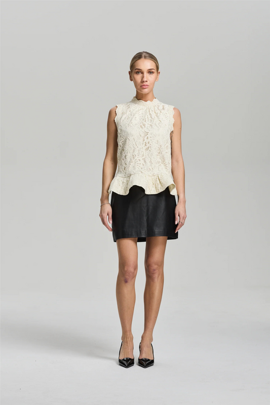 Beatrice Lace Top Cream