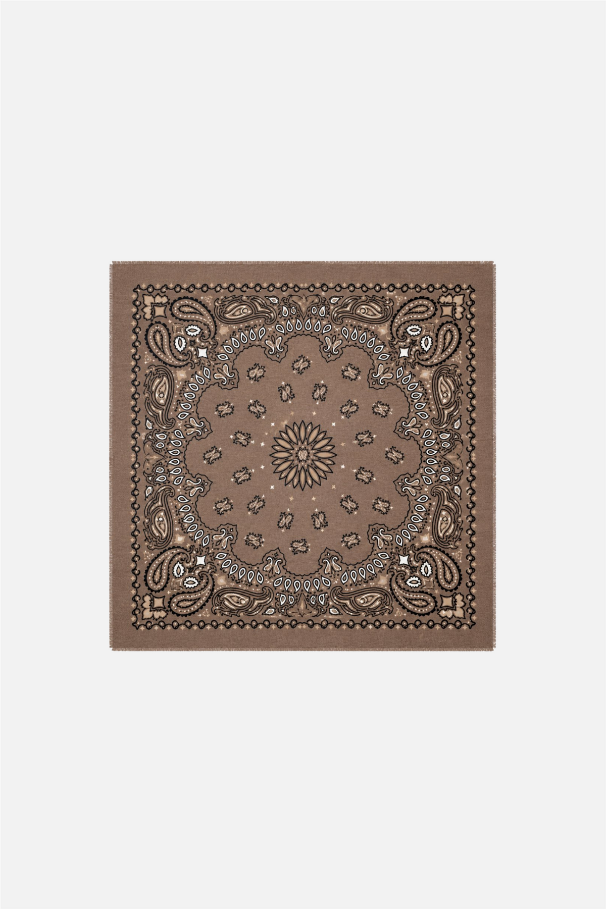 Large Paisley Scarf Taupe.