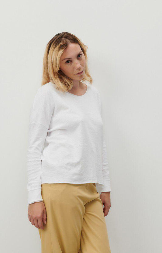 SONOMA T-SHIRT ML COL BATEAU Blanc