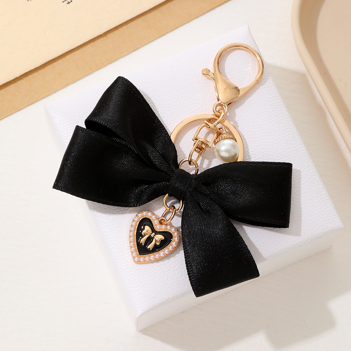 Bow Bag Charm Black
