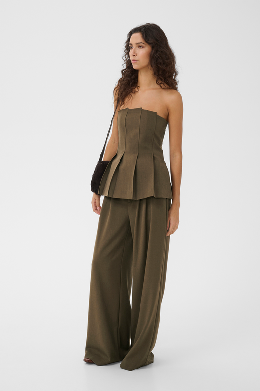 GZstacy pleat corsage Slate Black Melange.
