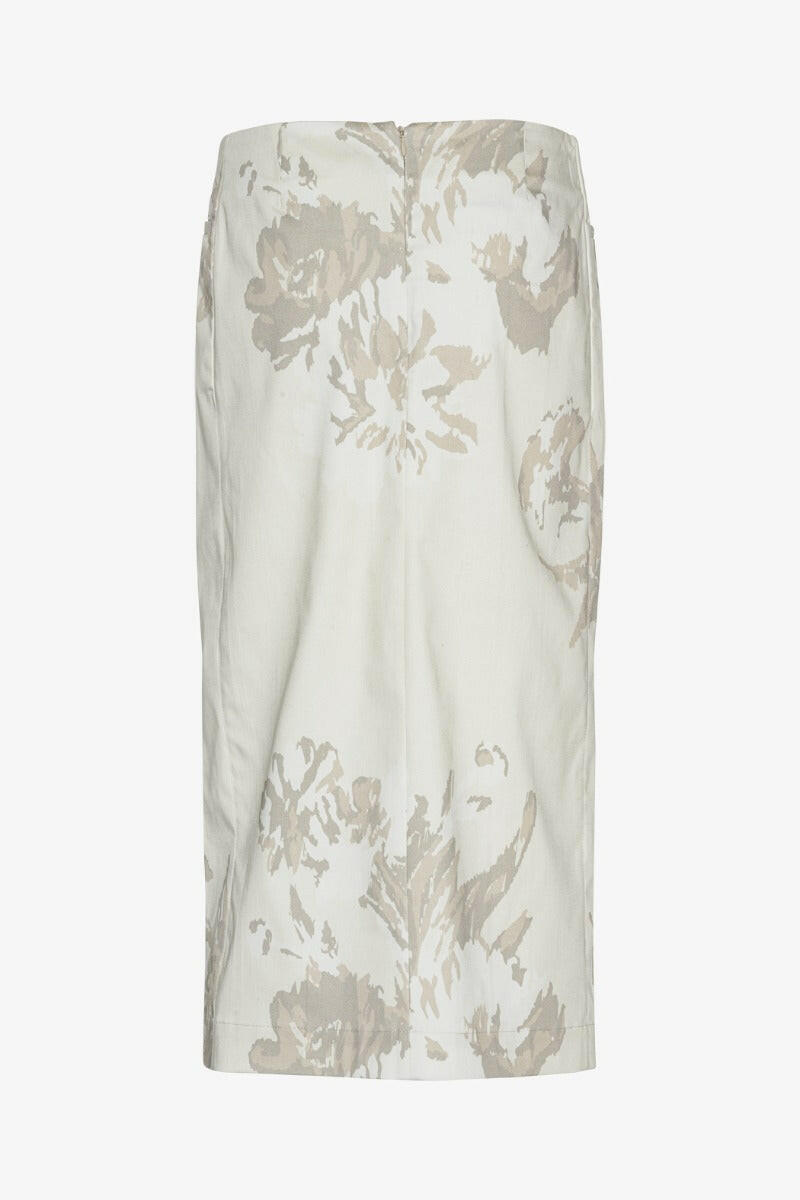 Floral Midi Skirt Flower Jacquard + Almond Milk Comb..