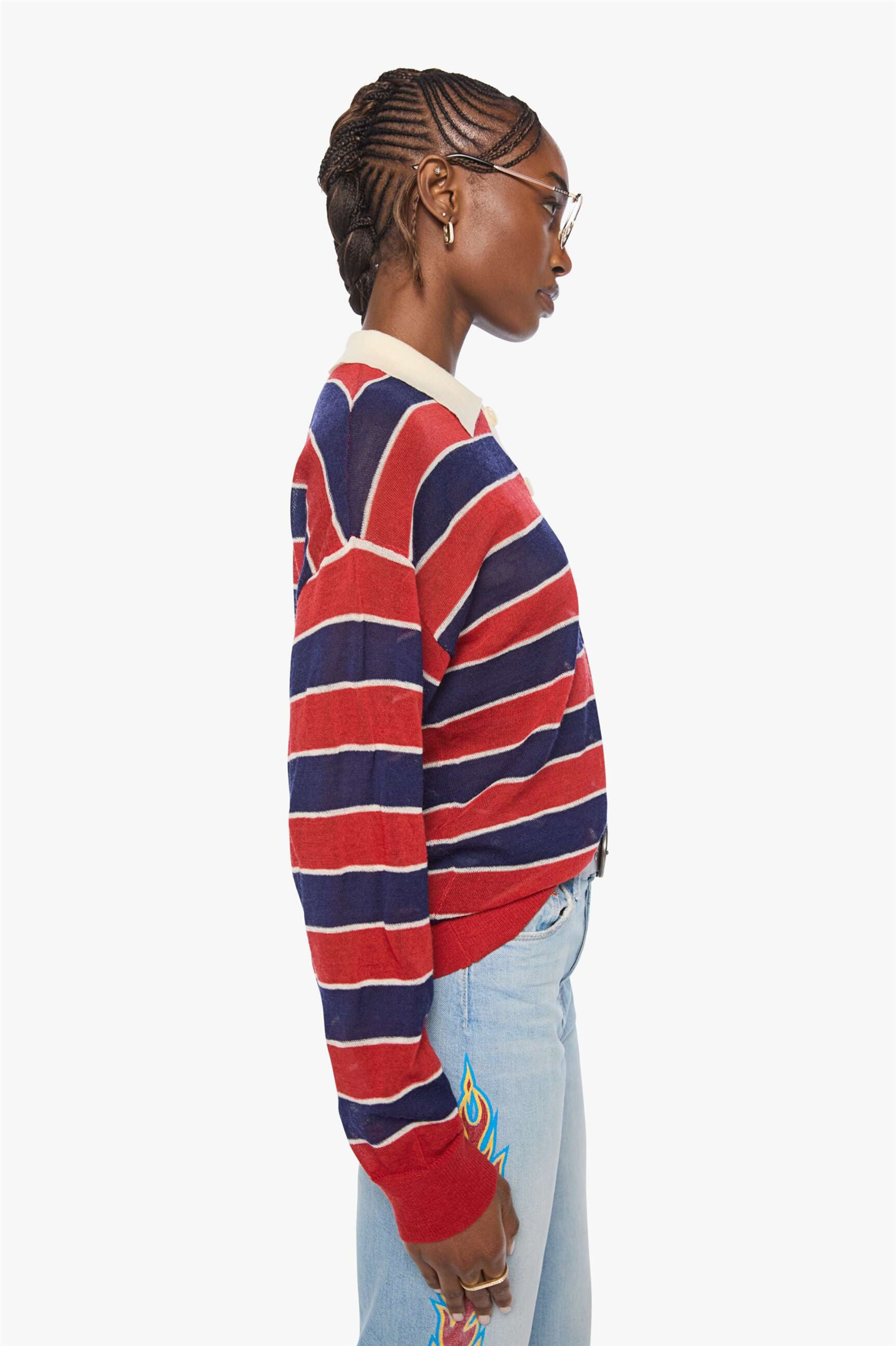 The Biggie Raquette Red And Navy Stripe.