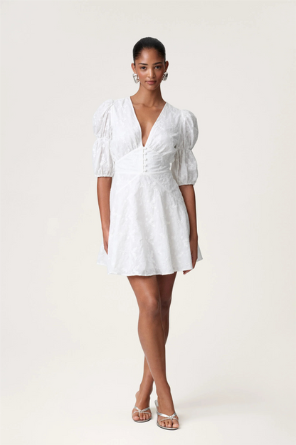 Sicily Mini Dress White Embroidery
